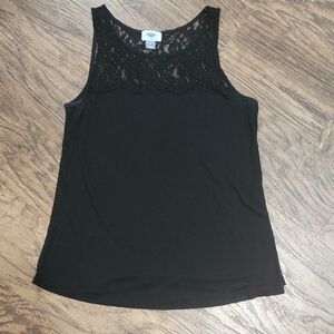 Old Navy Black Lace Detail Tank Top, Size M